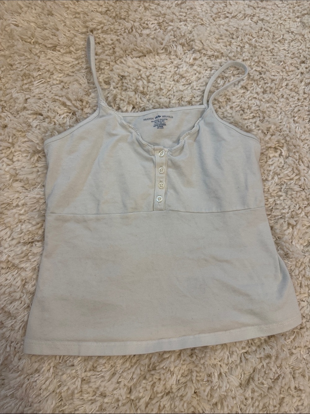 Brandy Melville White Button-Front Cami